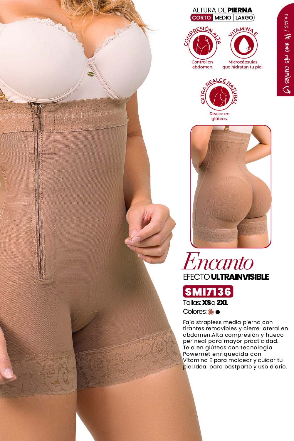 Faja Moldeadora Ultra Invisible SMI7136 Encanto Strapless.