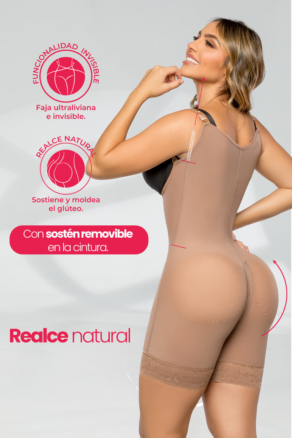 Faja Ultrainvisible SMI7089-1 La Esbelta – Media pierna, soporte removible y efecto lifting natural.