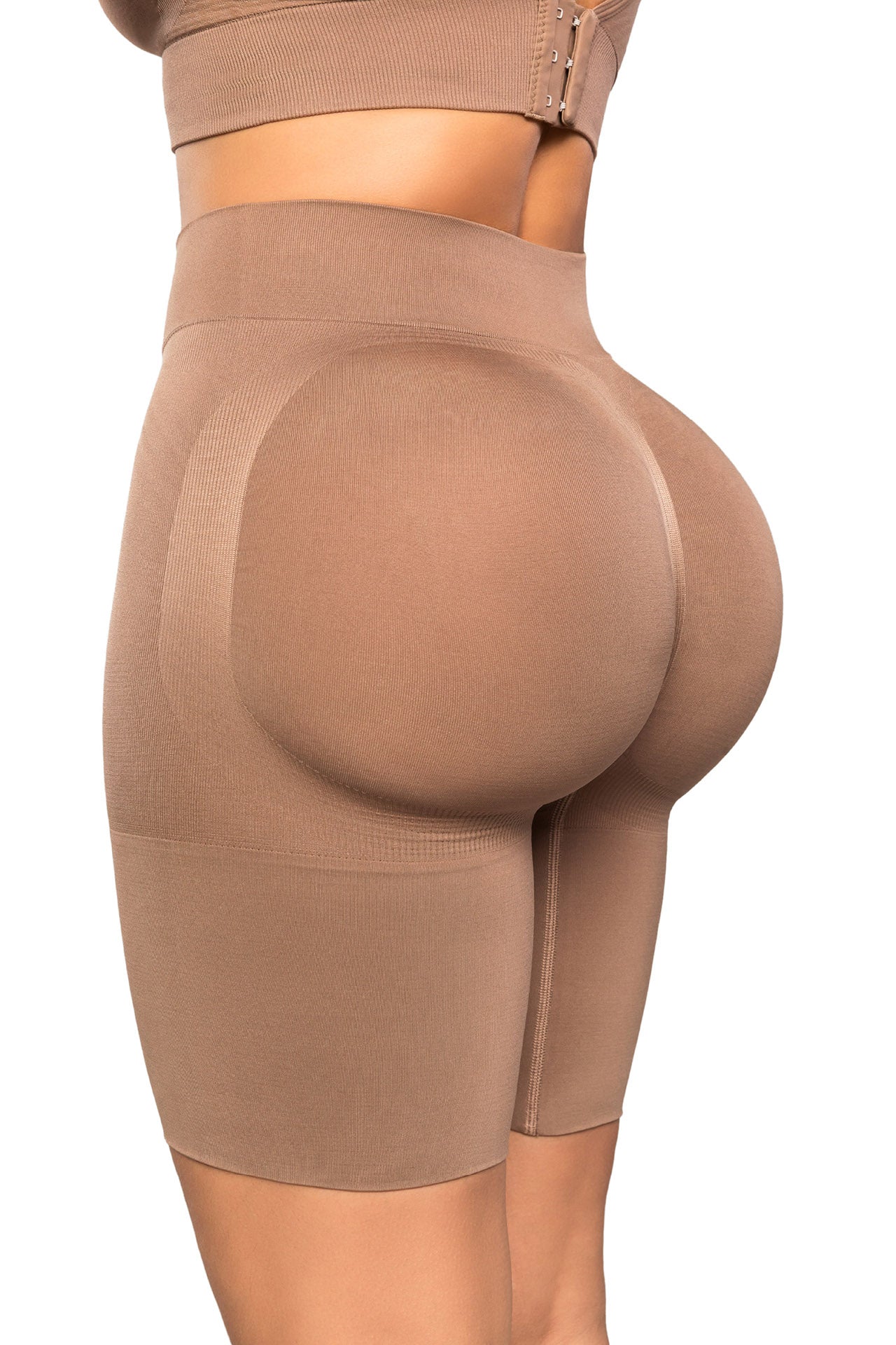 Short Sin Costuras con Tanga Gratis – Moldea y Realza sin Notarse seamfree Stagmi Cocoa
