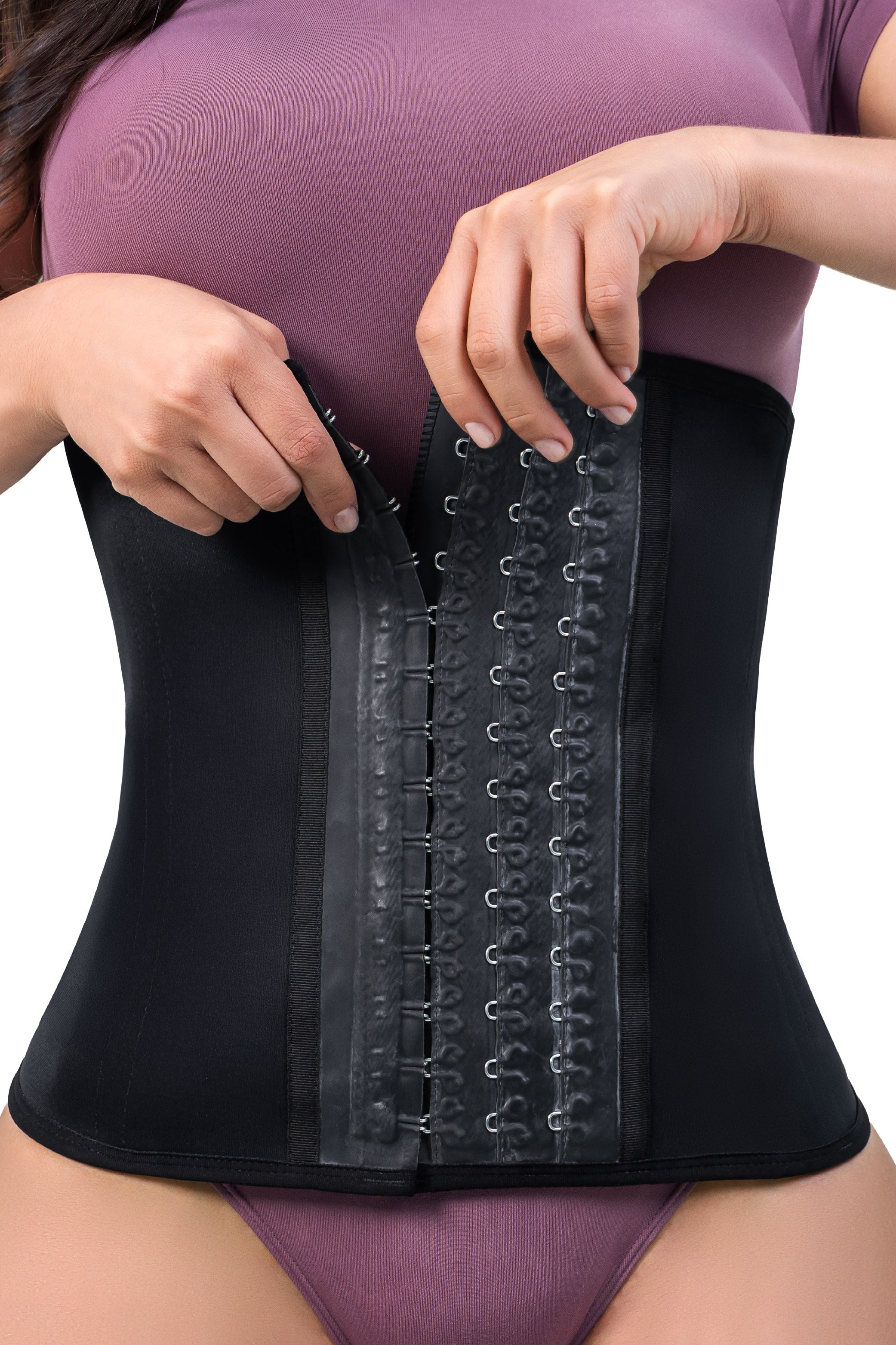 Cinturilla reductora de látex negra para moldear abdomen y cintura