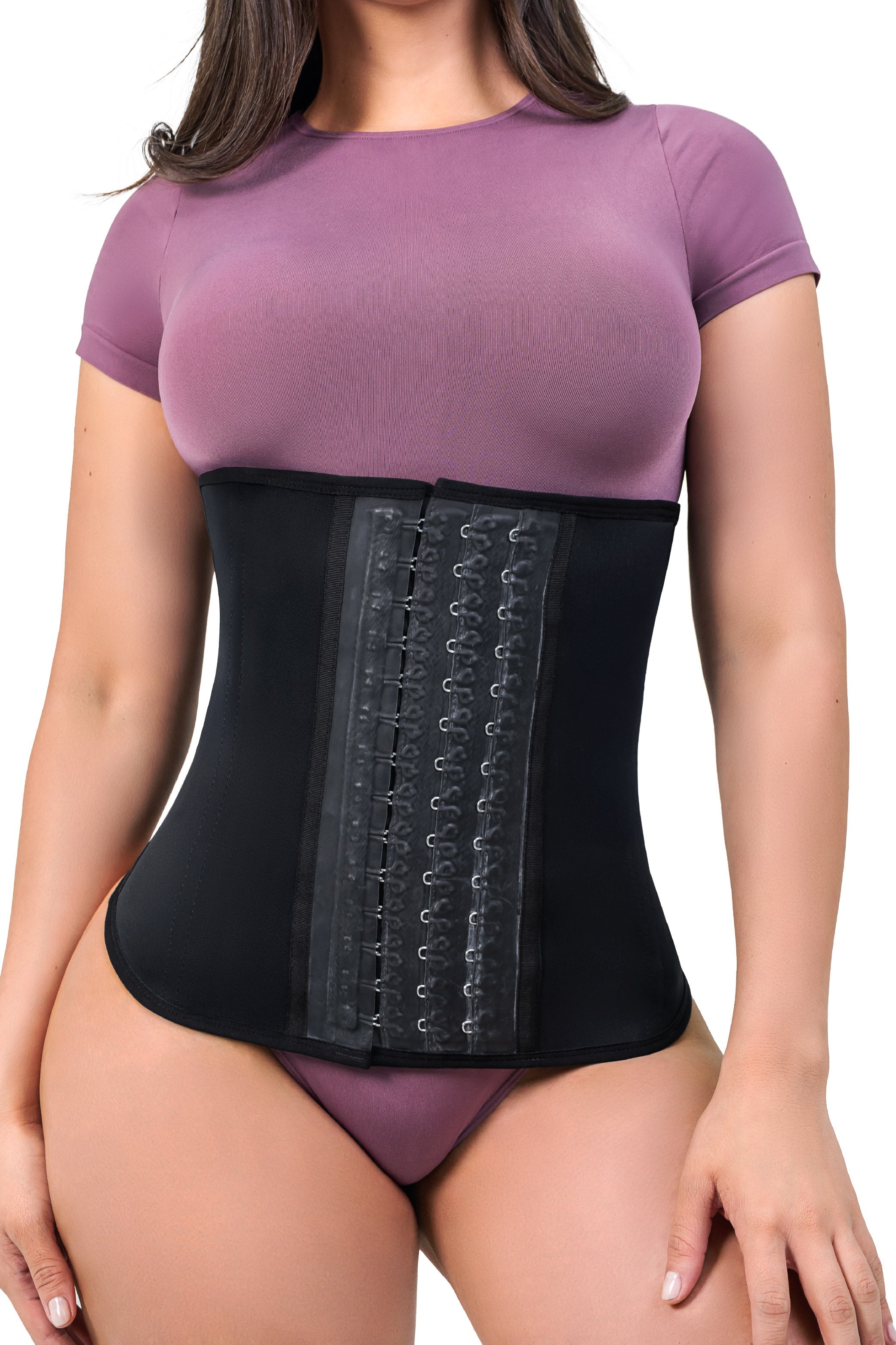 Cinturilla reductora de látex negra para moldear abdomen y cintura