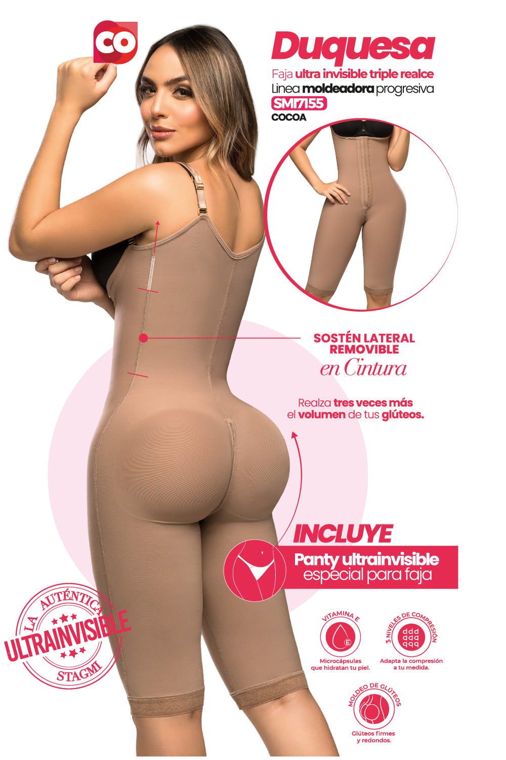 Faja SMI7155 – DUQUESA – Moldeadora con triple realce tipo “La Diosa” y tecnología textil avanzada