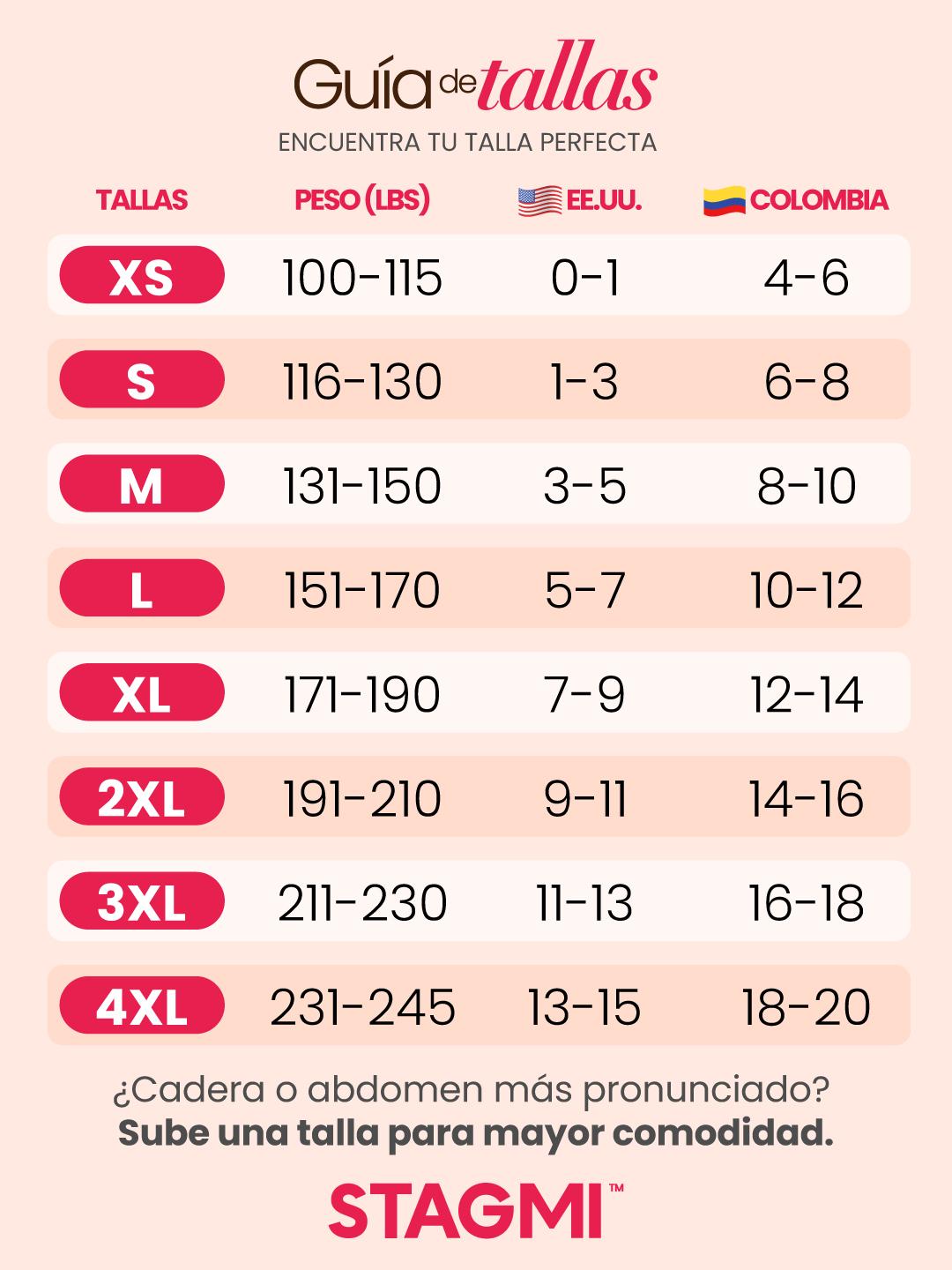 Tablas de medidas stagmi