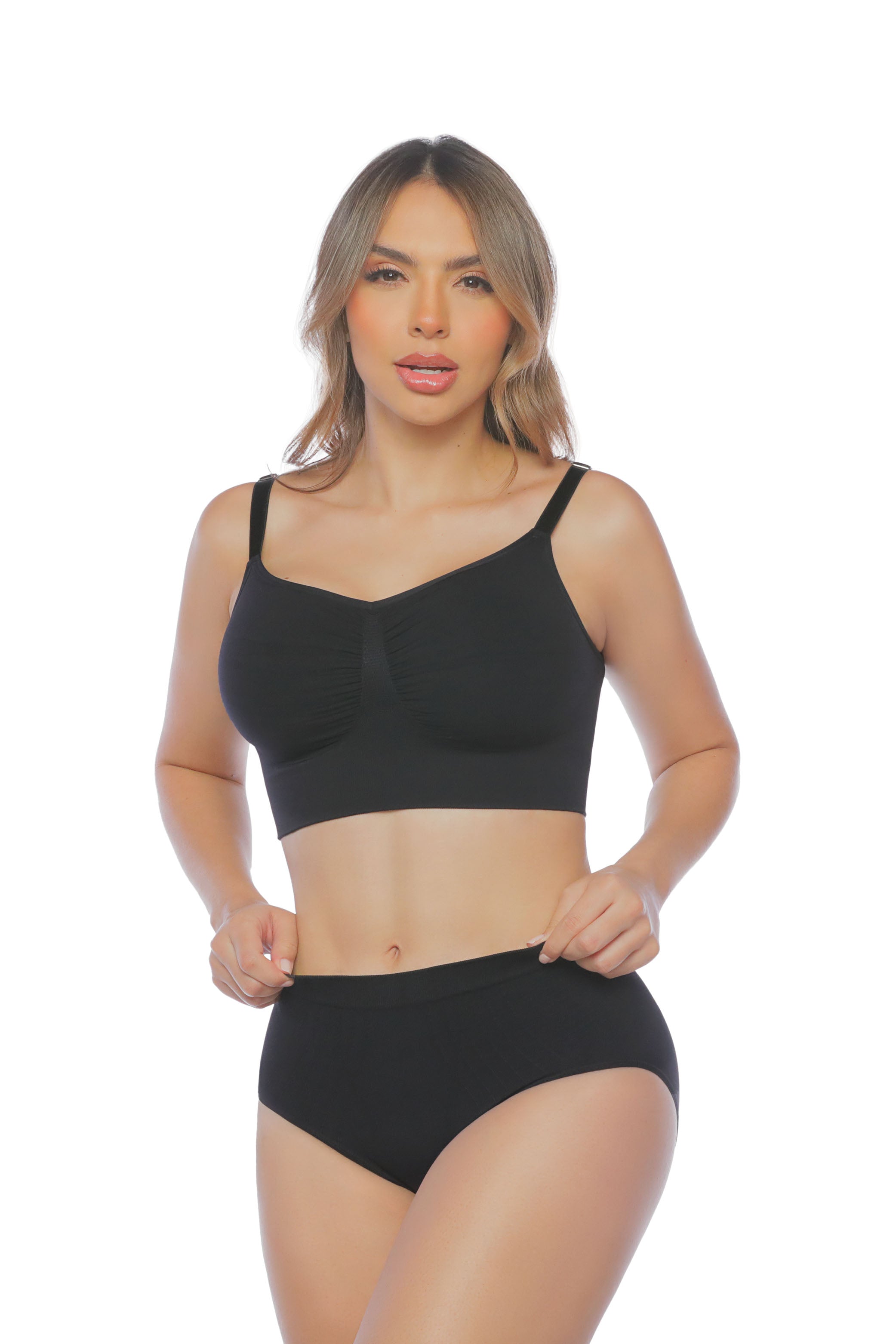 set de ropa interior sin costuras
top con panty moldeador
conjunto invisible cómodo para uso diario
set seamless 
ropa interior que no se marca y realza
