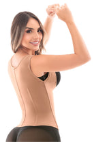 '- Cinturilla tipo chaleco SMI2029 con espalda alta y broches
- Vista frontal con varillas moldeadoras y compresión abdominal
- Prenda reductora con 4 niveles de ajuste y diseño ergonómico
