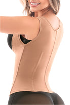 '- Cinturilla tipo chaleco SMI2029 con espalda alta y broches
- Vista frontal con varillas moldeadoras y compresión abdominal
- Prenda reductora con 4 niveles de ajuste y diseño ergonómico
