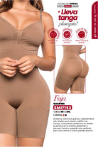 Body Faja Seamfree SMI7153 con Tirantes Ajustables y media pierna Stagmi