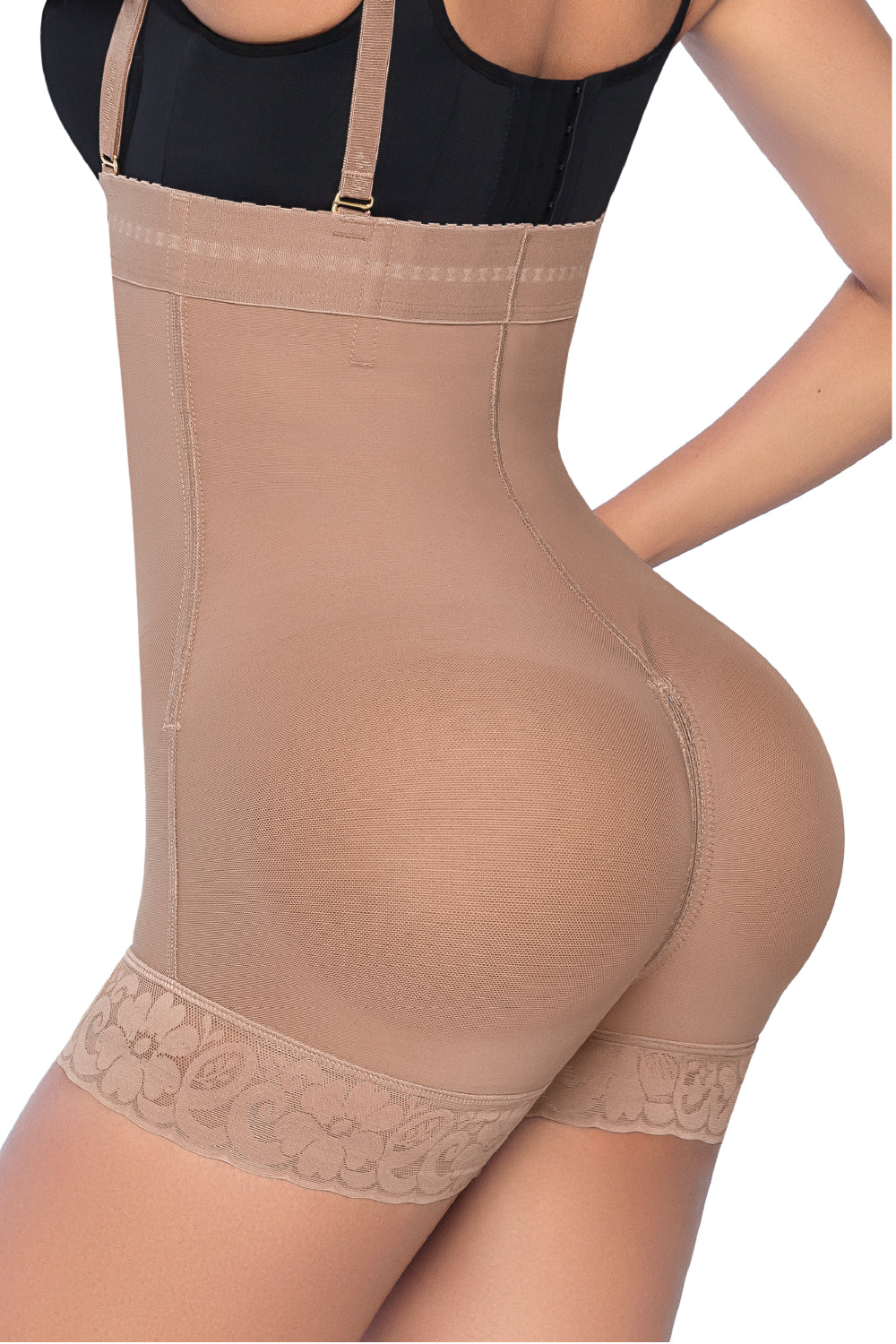 Faja Ultrainvisible strapless Stagmi SMI7151 con cierre frontal, soporte lateral y realce de glúteos – Tanga incluida y cierre perineal