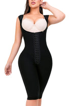 Faja ultrainvisible larga Afrodita negra con ajuste invisible y compresión alta.