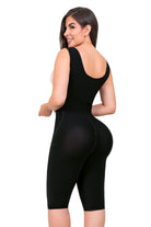Faja ultrainvisible larga Afrodita negra con ajuste invisible y compresión alta.