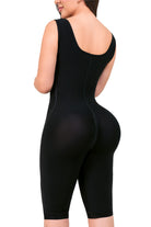 Faja ultrainvisible larga Afrodita negra con ajuste invisible y compresión alta.