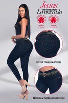 jeans push-up con correa, jeans moldeadores mujer, jeans control abdomen, jeans levanta cola, orma colombiana, jeans Stagmi