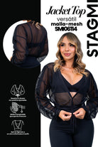CHAQUETA TIPO CROP EN MALLA - SMI06114.