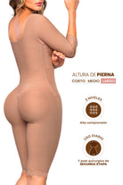 faja postquirurgica con brasier, faja completa con triple realce, faja con mangas y efecto lifting, faja con vitamina e, faja con abrochadura frontal