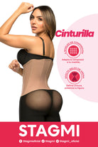 '- Cinturilla SMI2025 con doble cierre y compresión estética
- Estructura anatómica que define la cintura sin incomodar