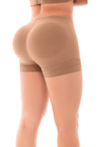 Panty ultrainvisible con triple efecto lifting color cocoa,  Panty moldeador media pierna con encaje y control abdominal, Panty invisible ideal para verano con diseño descaderado
