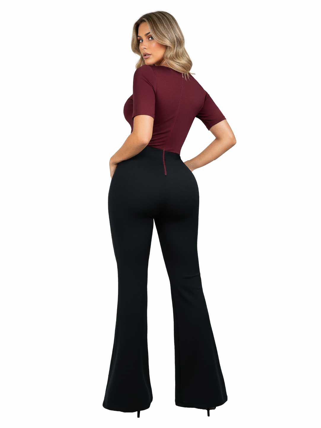 Enterizo Moldeador Bota Ancha SMI05021 con Faja Interna y Escote en V