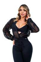 CHAQUETA TIPO CROP EN MALLA - SMI06114.