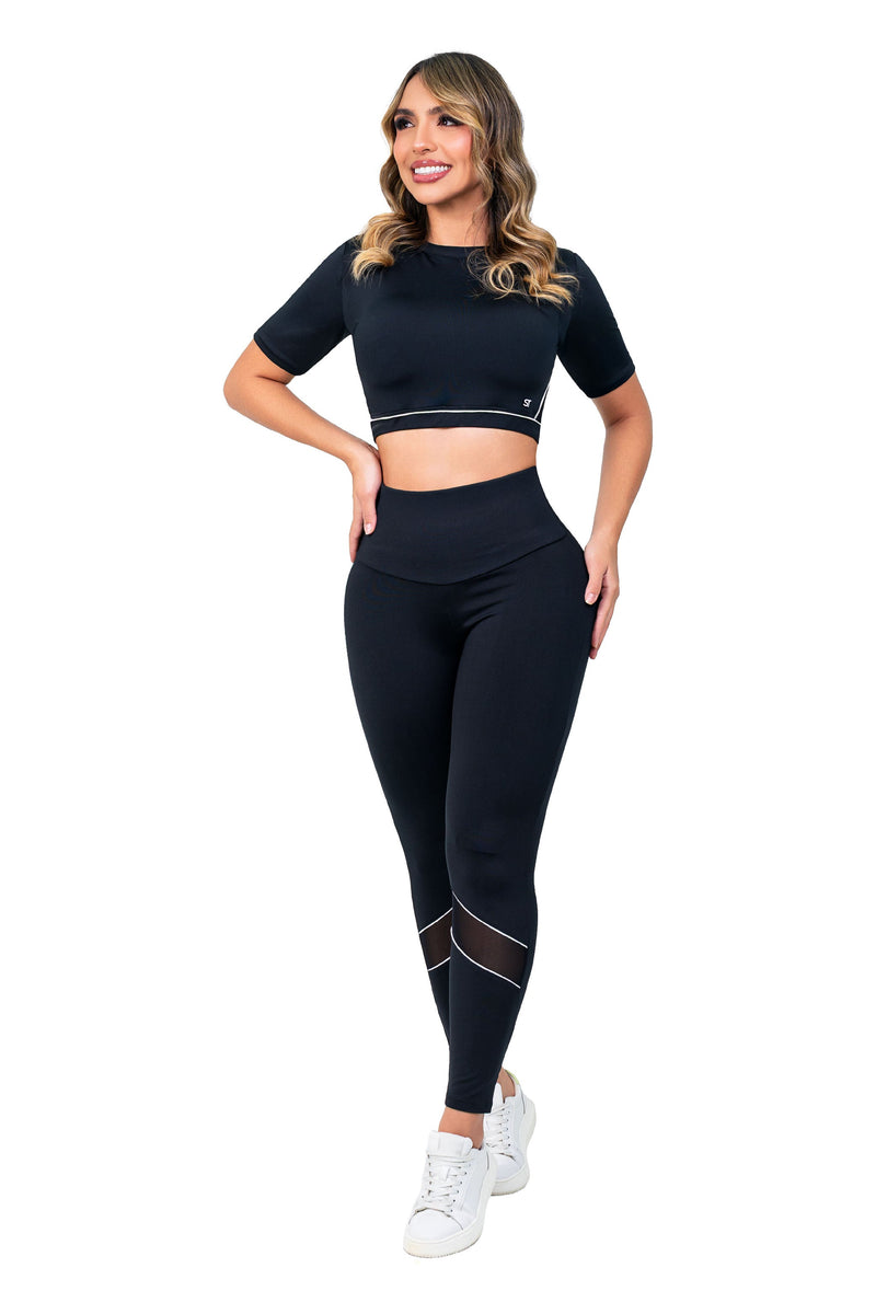 Conjunto SMI1395 – Top Deportivo Espalda Abierta con Tiras Cruzadas