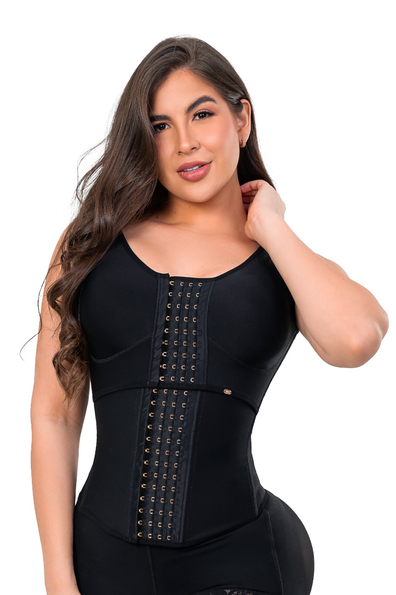 chaleco cinturilla mujer, cinturilla con brasier, moldeador postural, faja alta compresión, cinturilla soporte espalda