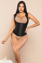 '- Cinturilla tipo chaleco SMI2029 con espalda alta y broches
- Vista frontal con varillas moldeadoras y compresión abdominal
- Prenda reductora con 4 niveles de ajuste y diseño ergonómico
