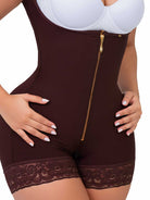 Faja SMI7086 Brown detalle frontal y ajuste en cintura