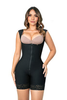 faja triple realce, espalda alta, cierre frontal, panty incluido, moldeadora ultrainvisible
