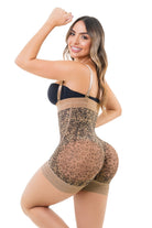 faja animal print, faja invisible mujer, faja corta triple lifting, faja con diseño moderno, moldeador de figura con estilo