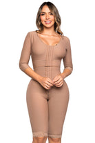 faja postquirurgica con brasier, faja completa con triple realce, faja con mangas y efecto lifting, faja con vitamina e, faja con abrochadura frontal